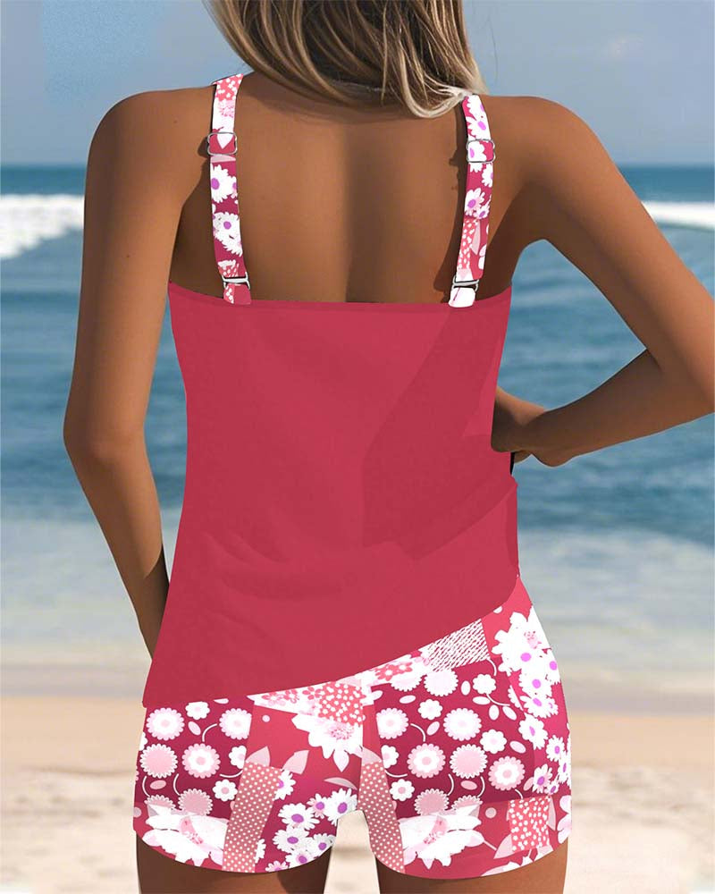Colette | Tank Top Swimsuit & Printed Boxer Shorts Set