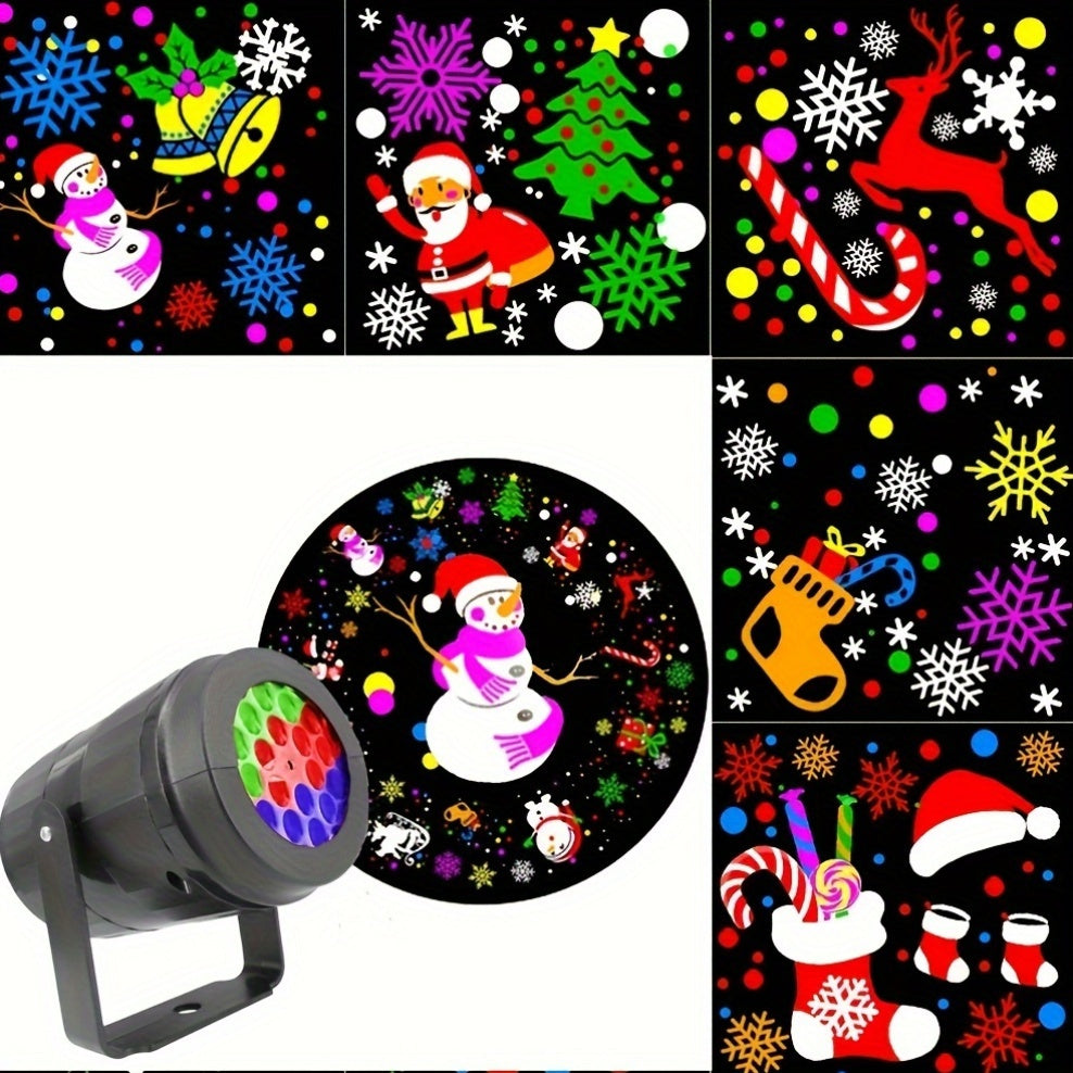 SnowGlow - Festive LED Projector with Rotating Snowflakes and Magical Holiday Design
