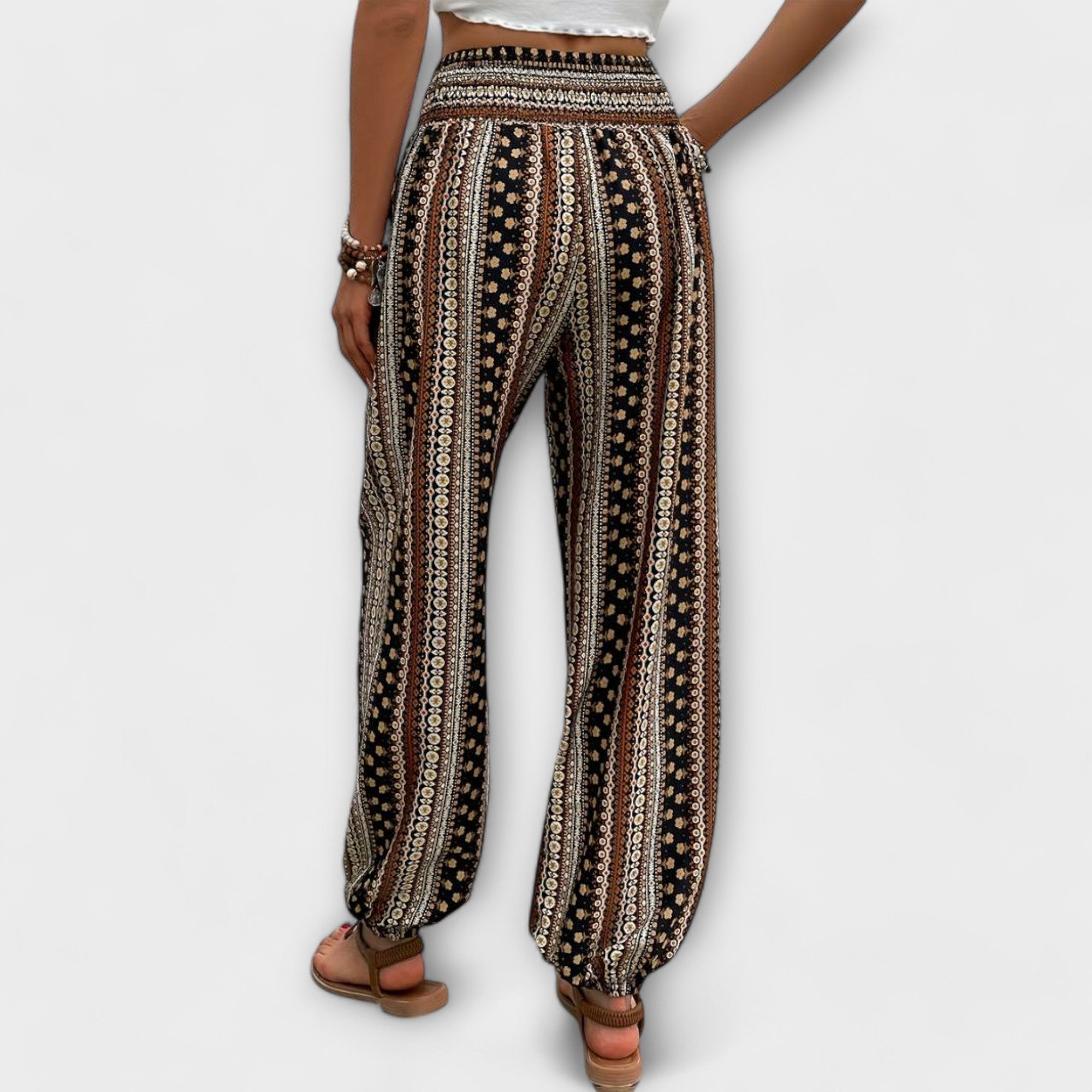Ethnic Graphic Print Pants — Bold Patterned Trousers with Comfortable Fit