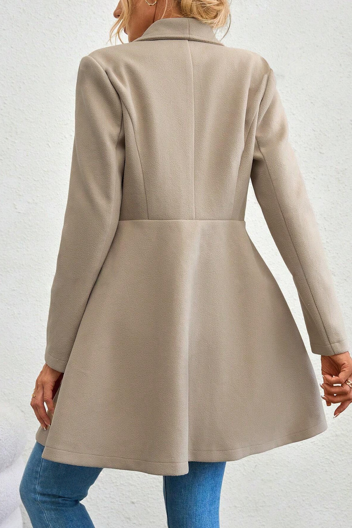 Elegant Wool Long Coat with Belt