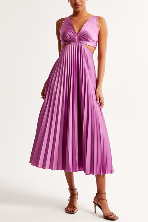 Elsa | Luxe Pleated Maxi Dress for Timeless Elegance