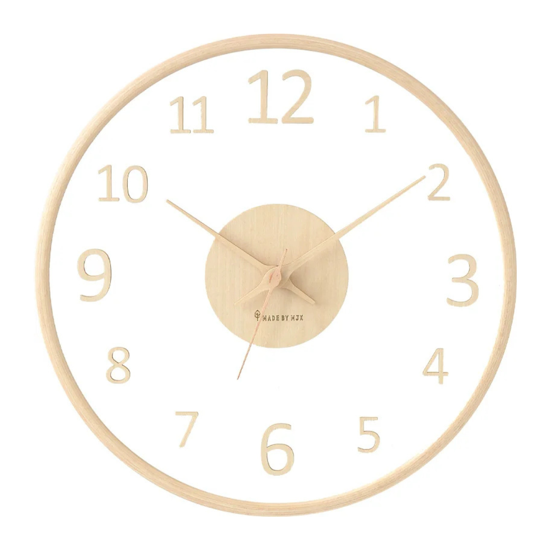 Metron - Elegant Wooden Wall Clock with Chic Glass Finish