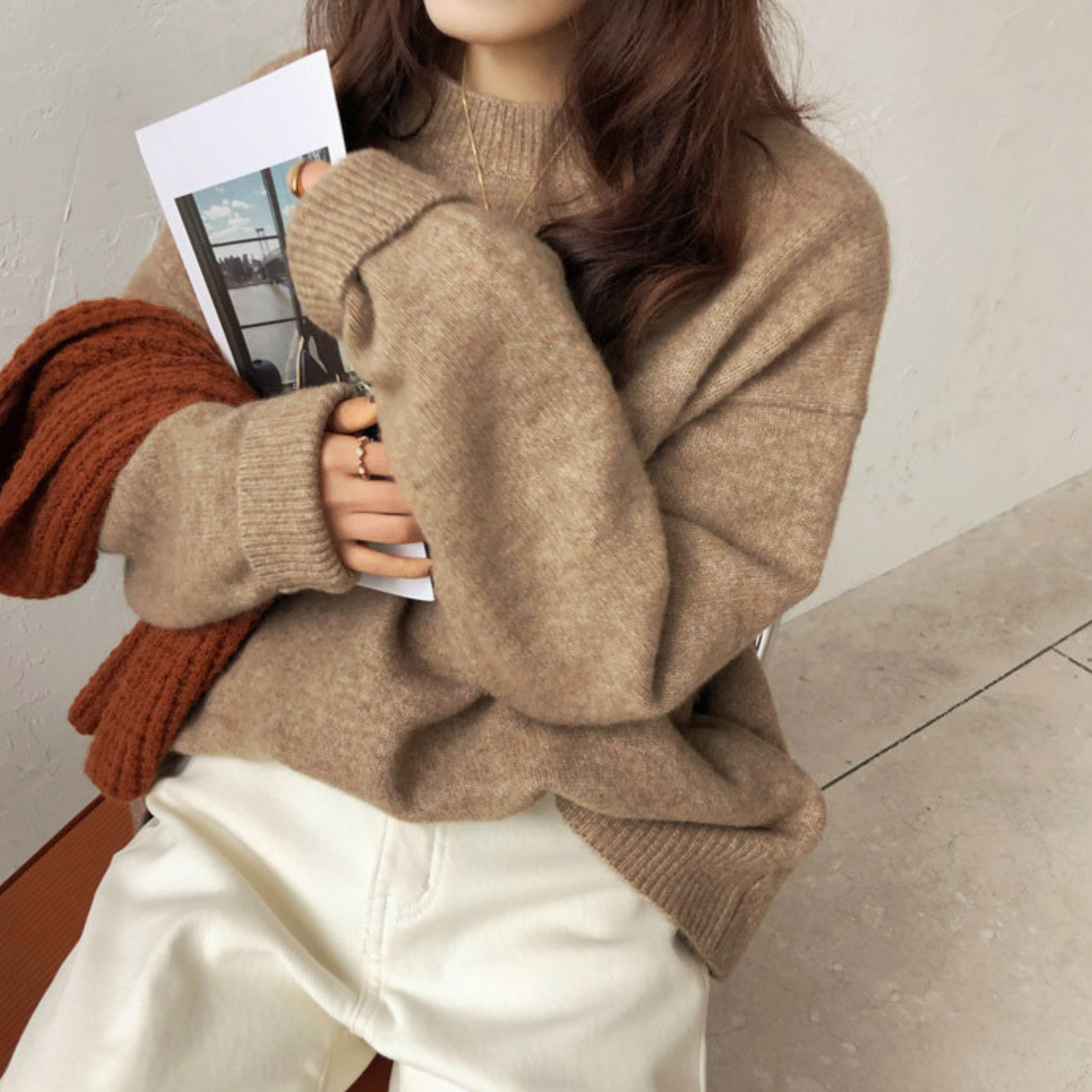 Cozy Casual Long-Sleeve Round-Neck Knit Sweater