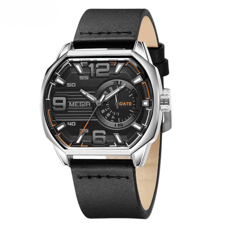 Luxury high-end leather sports watch