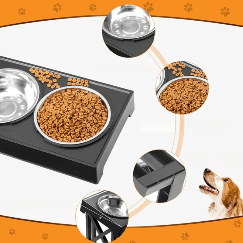 Comfortable Elevated Dog Bowl with Non-slip Mat