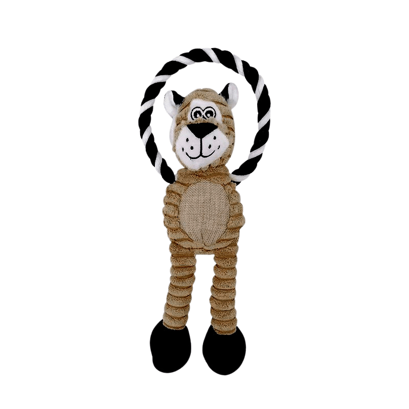 Luxe Plush Corduroy Dog Toy with Squeaker for Extra Fun
