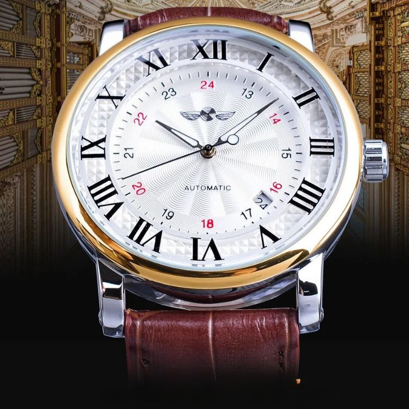 Luxury Genuine Leather Automatic Watch – Elegance and Sophistication on the Wrist