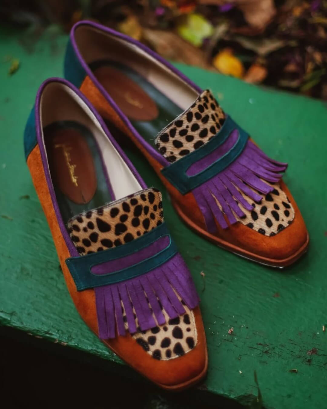 Fringed Animal-Print Loafers