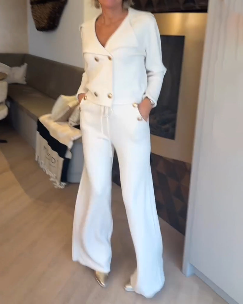 Elegant and Trendy V-Neck Ensemble