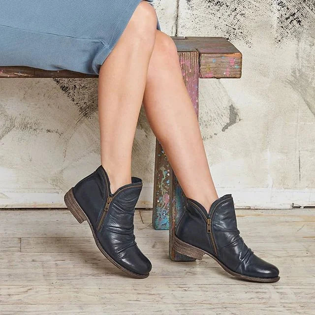 Women's Zip-Up Ankle Boots – Chic, Comfortable Everyday Style