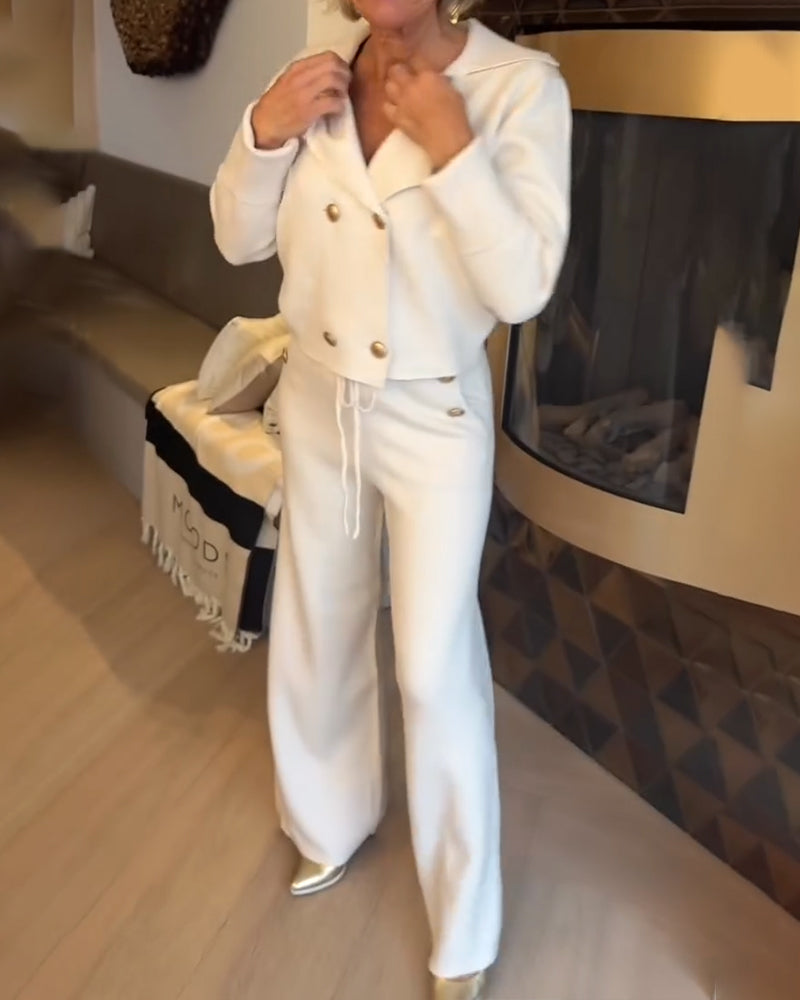 Elegant and Trendy V-Neck Ensemble