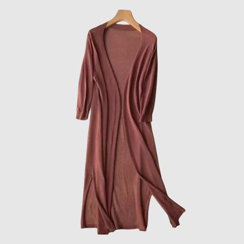 Elda Lightweight Long Cardigan for Women – Open-Front Sweater with Soft, All-Season Layering