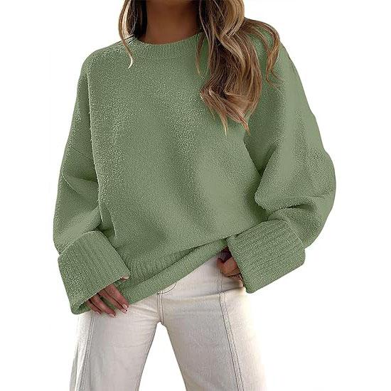 Long-Sleeve Crewneck Pullover Sweater — Effortless Everyday Warmth