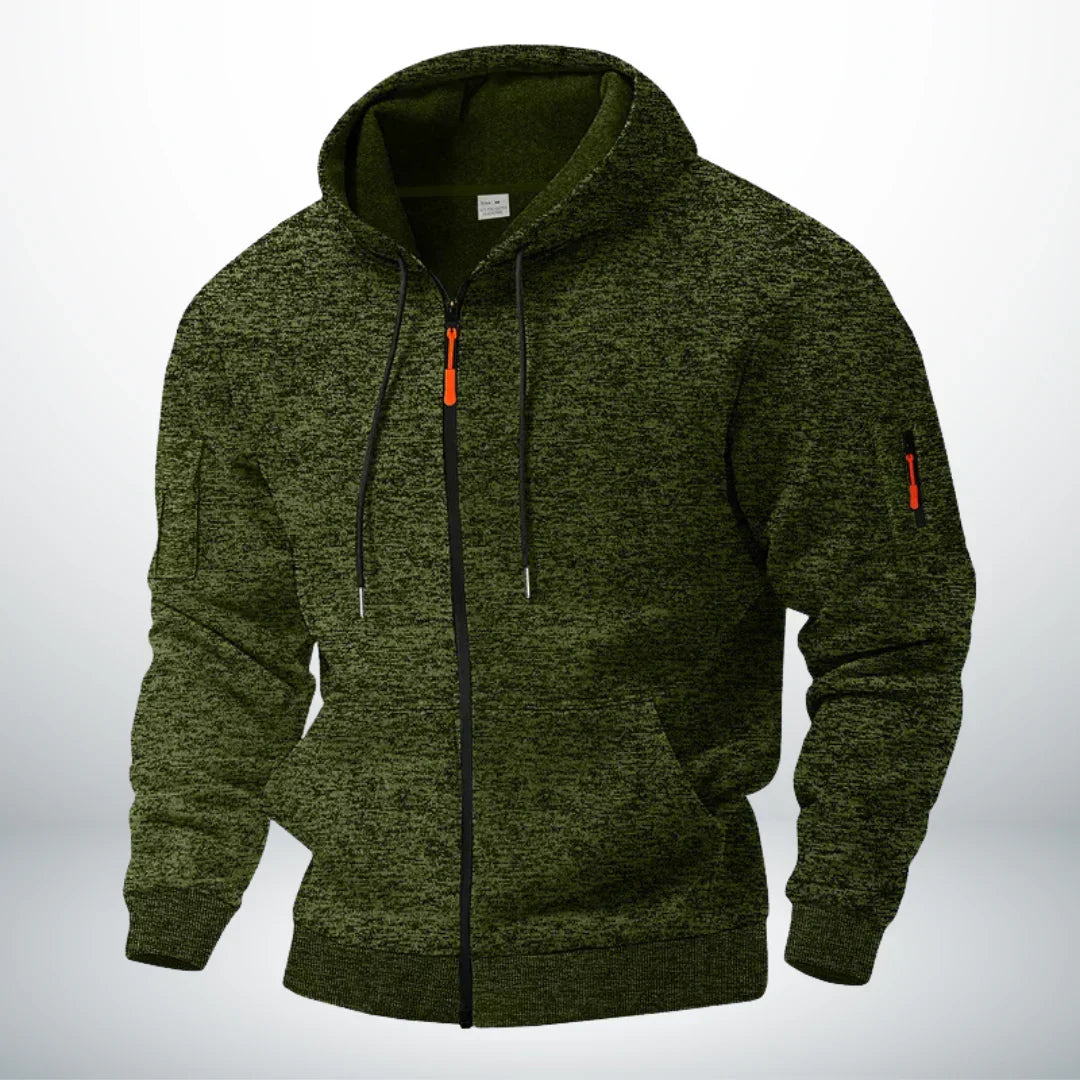 Men's Thermal Fleece-Lined Jacket with Zipper - Warmth, Lightweight, and Comfort