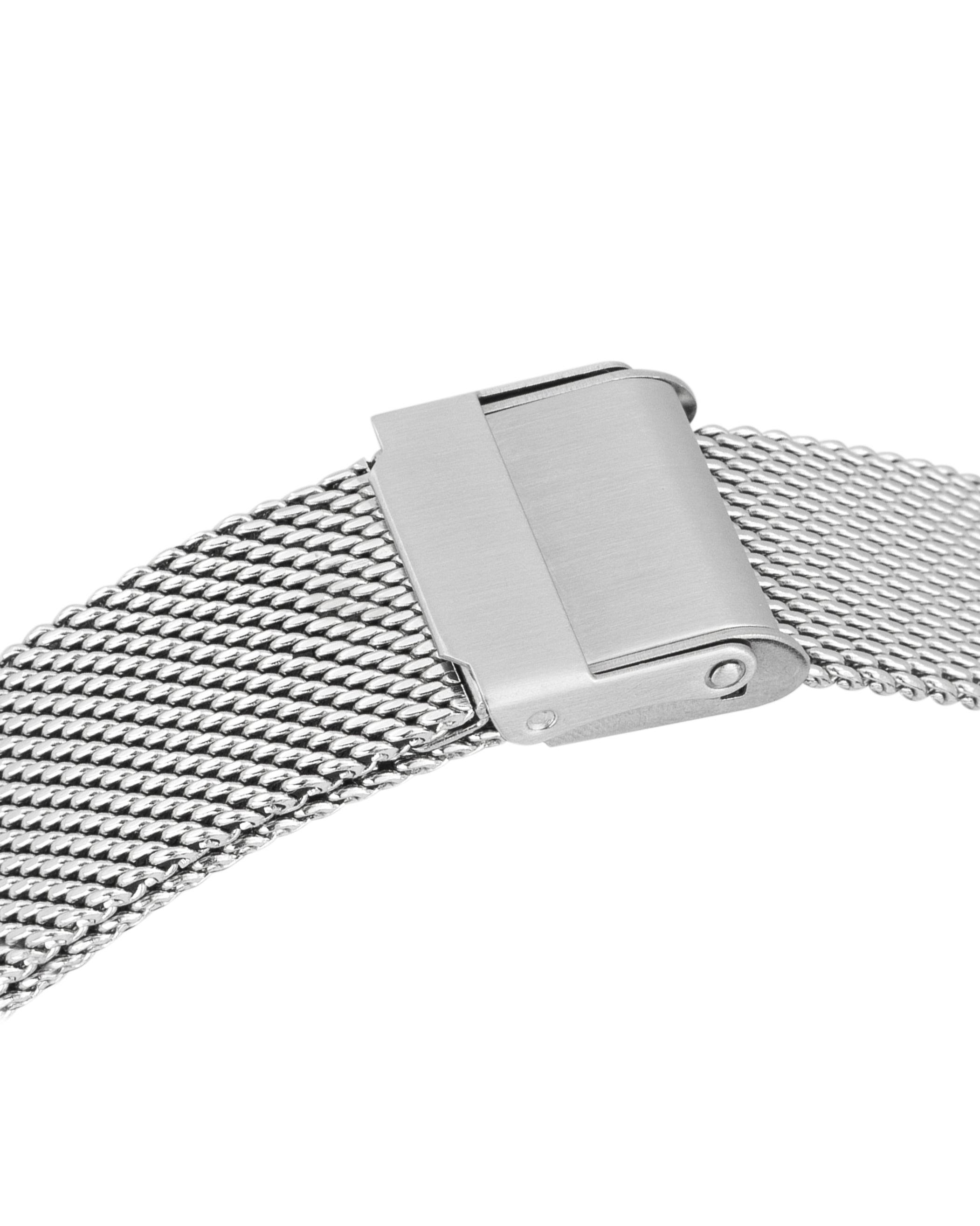 Elegant Zenith Square Silver Watch with Luxury Mesh Band