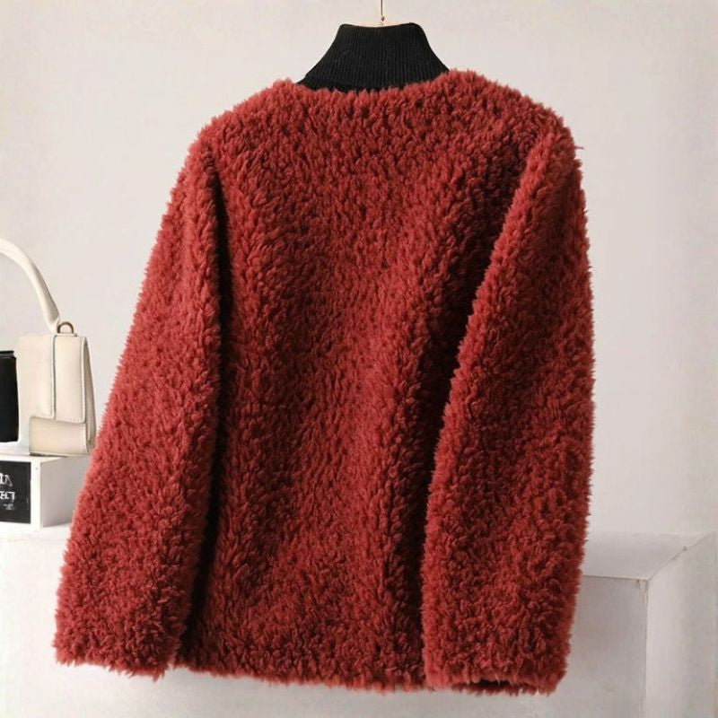 Elegant Miranda Couture Shearling Jacket, Cozy Warm and Stylish