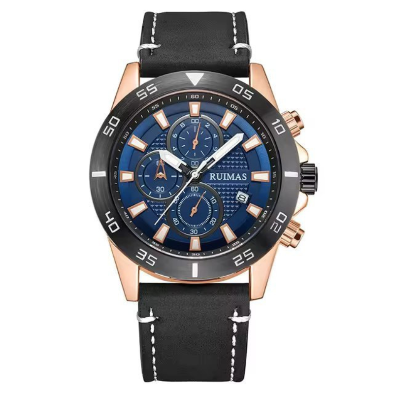 Elegant quartz chronograph watch with digital and analog display