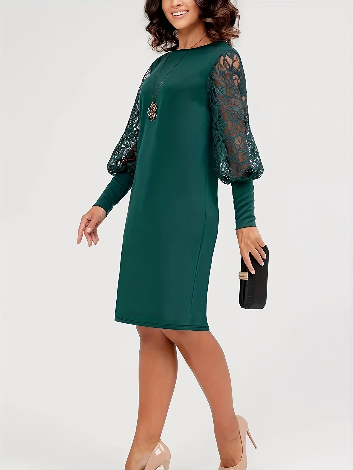 Marielle โ Sophisticated Lace Midi Dress for Any Occasion
