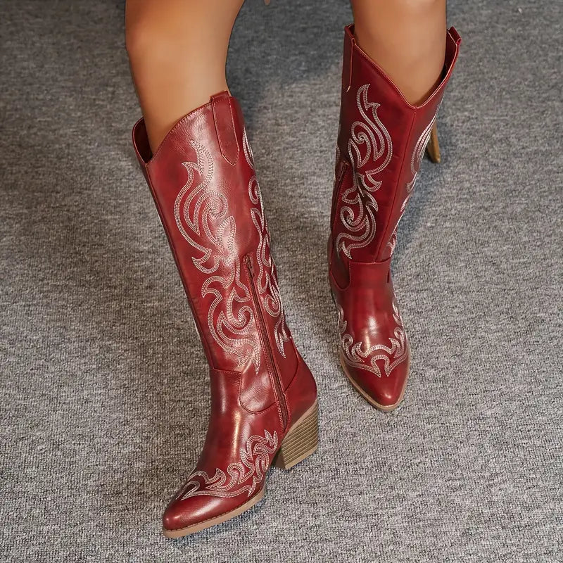 Chic Chunky-Heel Western Boots