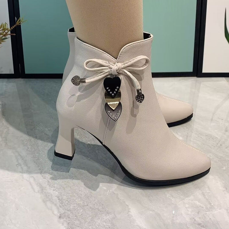 Pointed Toe Ankle Boots with Bow for an Elegant Style