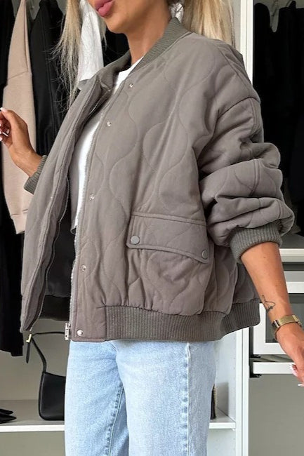 Casual Solid Color Button-Front Padded Coat for Cozy Comfort