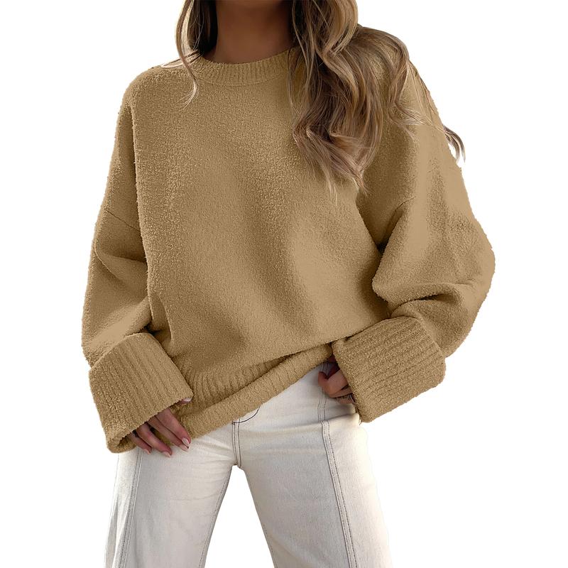 Long-Sleeve Crewneck Pullover Sweater — Effortless Everyday Warmth