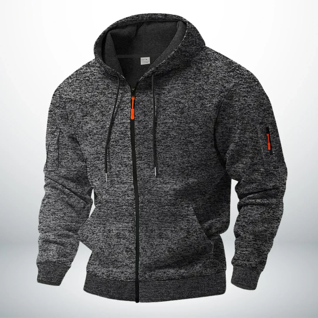 Men's Thermal Fleece-Lined Jacket with Zipper - Warmth, Lightweight, and Comfort