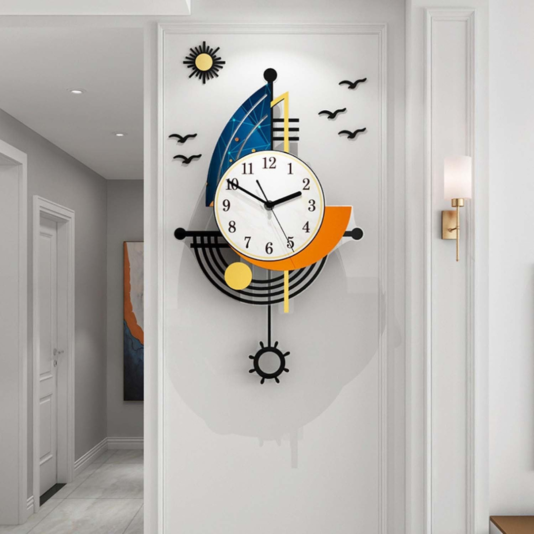 Clova - Large Sailboat Wall Clock for a Nautical Touch in the Home