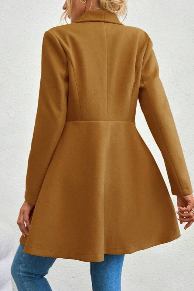 Elegant Wool Long Coat with Belt