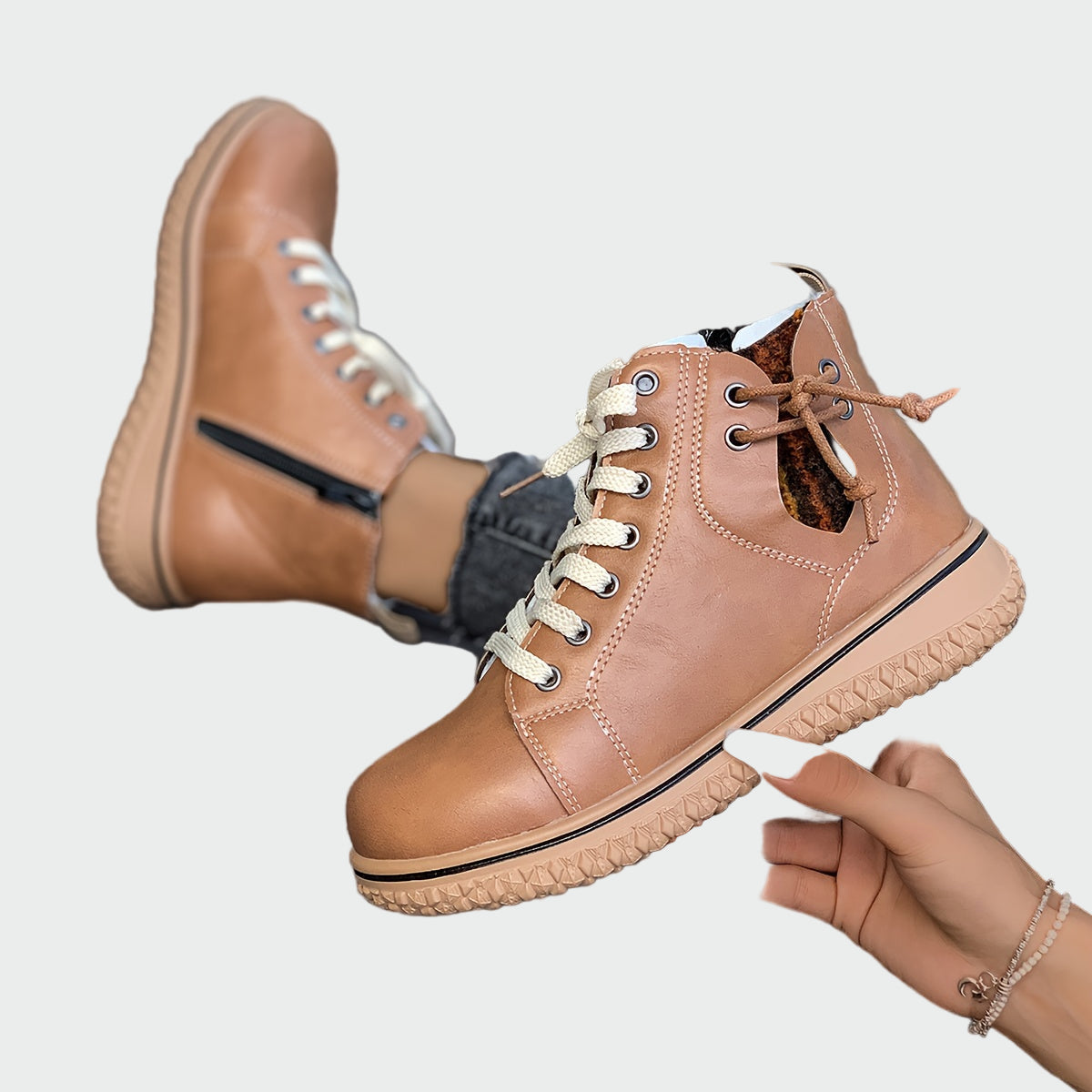 Orthopedic Leather Shoes for the Ankle