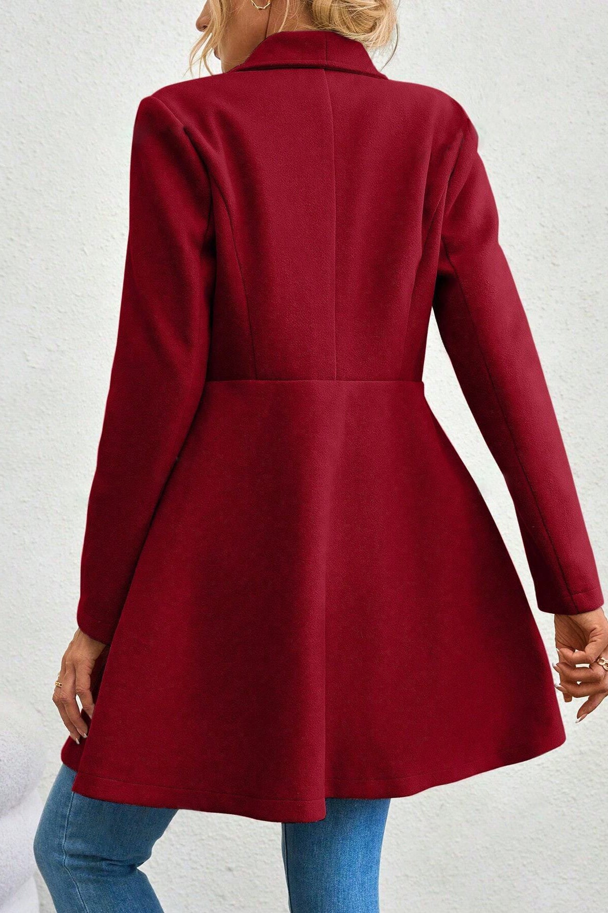 Elegant Wool Long Coat with Belt