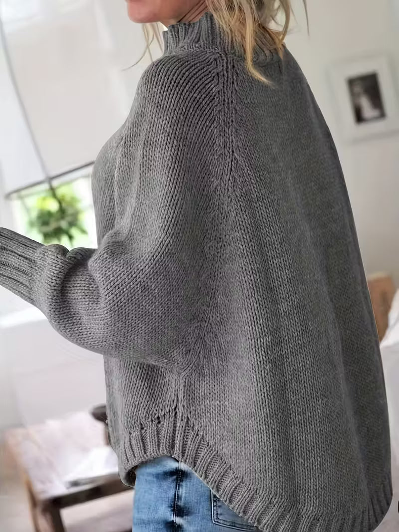 PAMELLA – Oversized Knit Sweater with Rainbow Pattern
