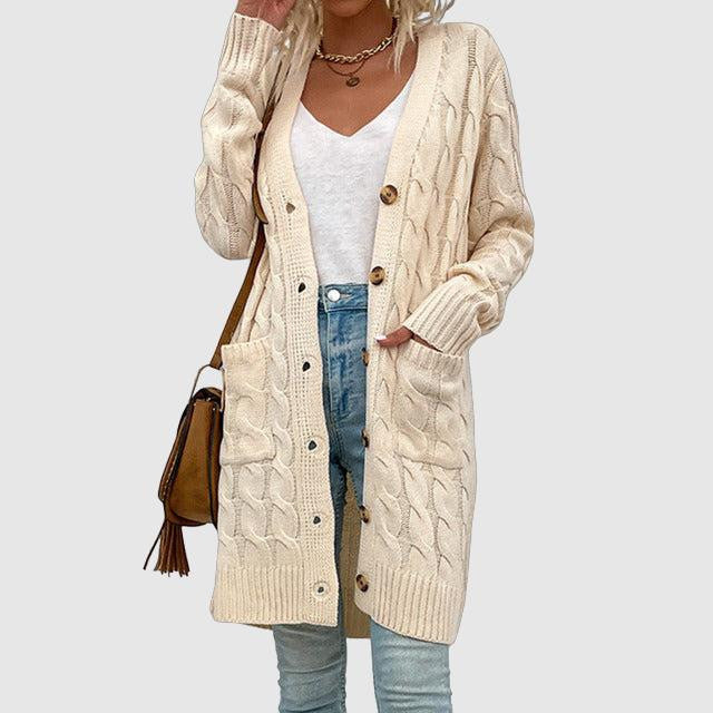 Cozy Women's Cable-Knit Cardigan