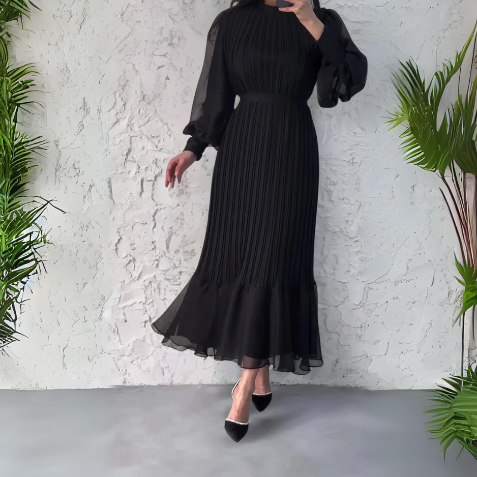 Hazel - Timeless Pleated Elegance Dress