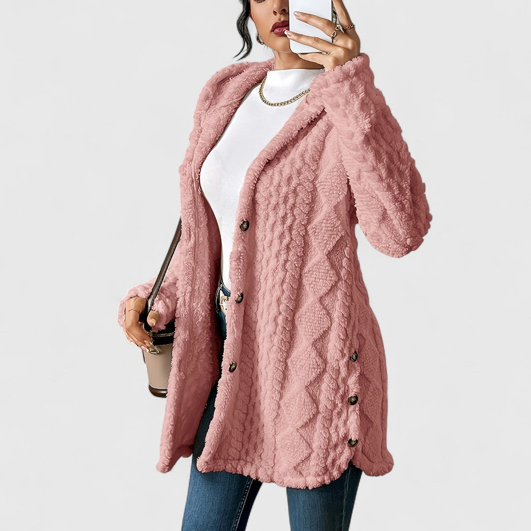 Elise - Cozy Plush Hooded Cardigan for Ultimate Comfort