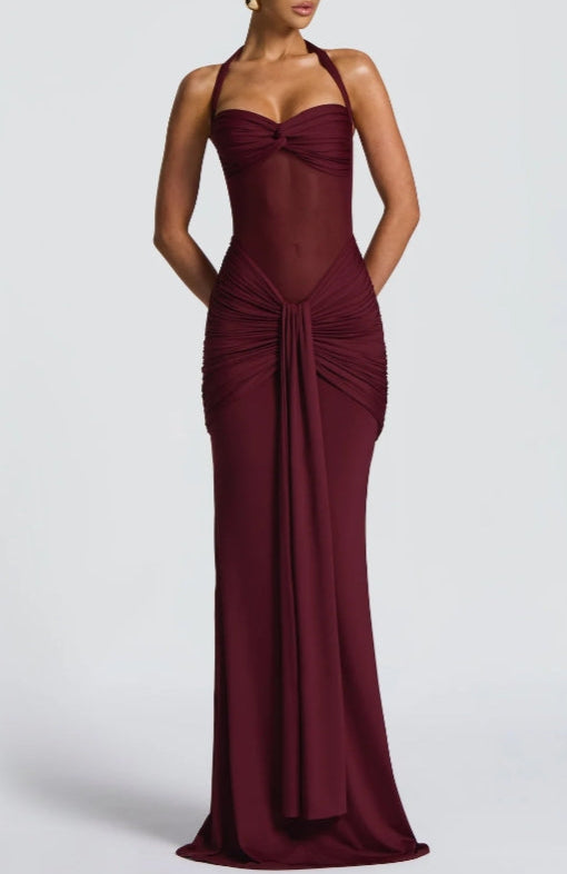 Elegant Strapless Lace-up Maxi Dress for a Stunning Look
