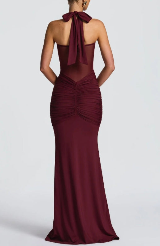 Elegant Strapless Lace-up Maxi Dress for a Stunning Look