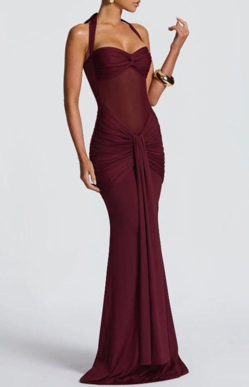 Elegant Strapless Lace-up Maxi Dress for a Stunning Look