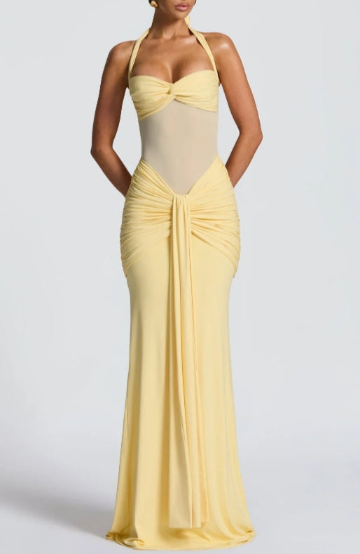 Elegant Strapless Lace-up Maxi Dress for a Stunning Look