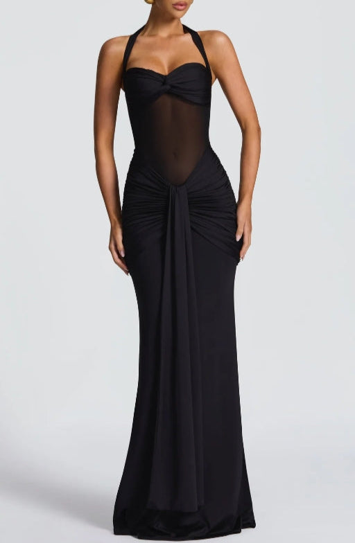 Elegant Strapless Lace-up Maxi Dress for a Stunning Look