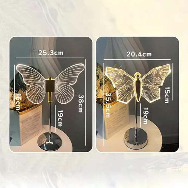 Elegant butterfly crystal table lamp for stylish living ambiance