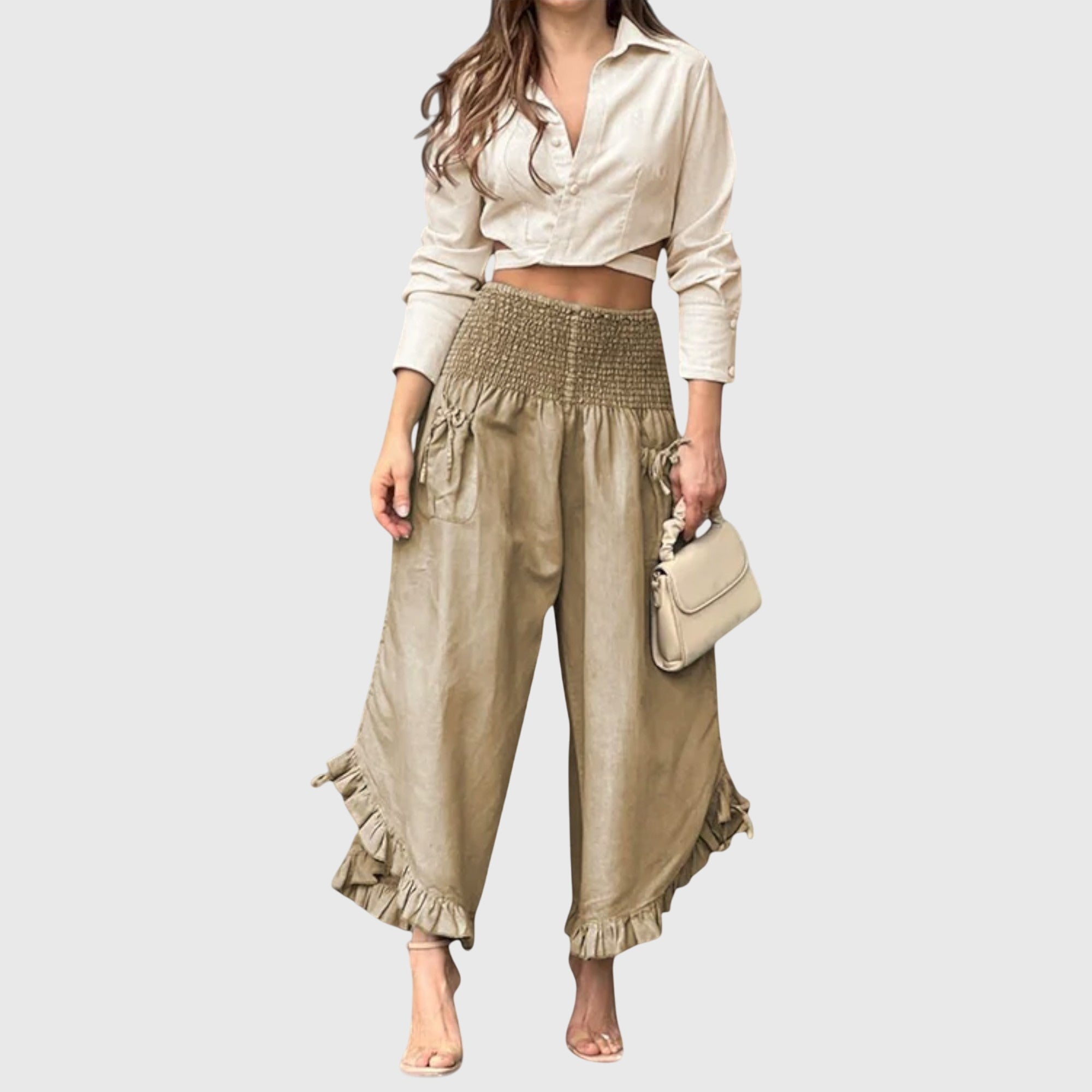 Casual Pants with Fashionable Pleats