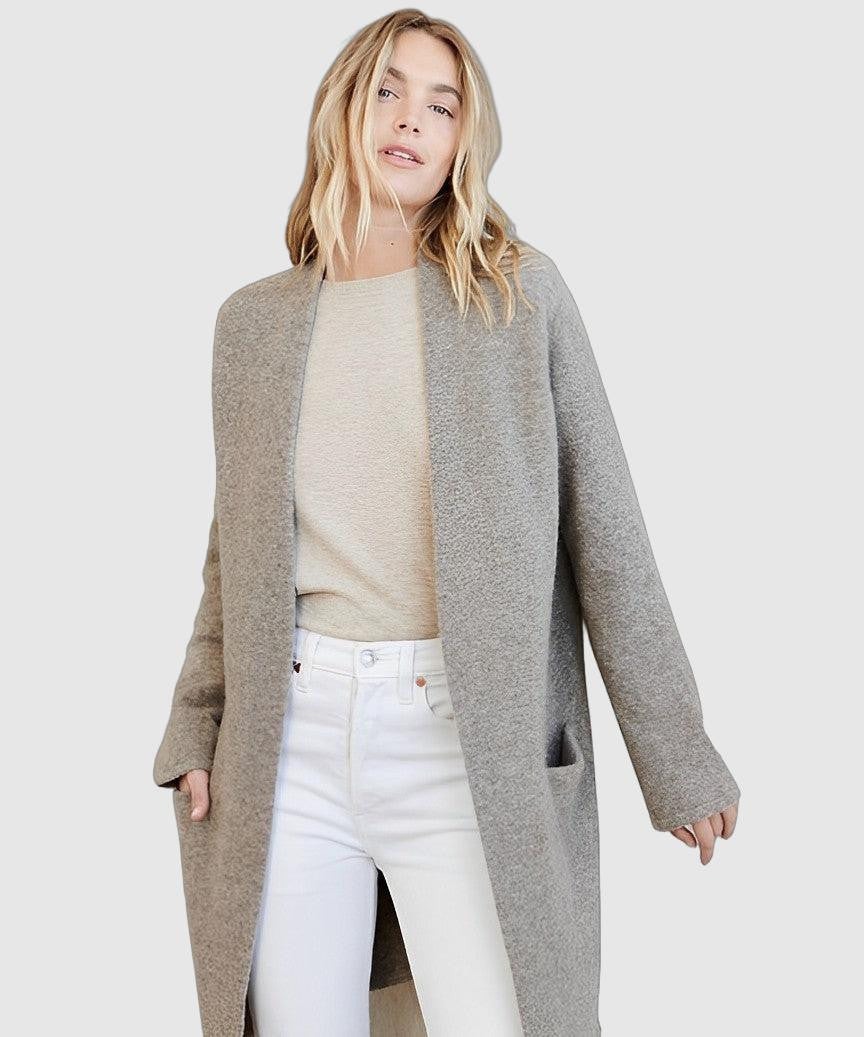 Women's Minimalist Open-Front Cardigan - Sleek, Everyday Layer