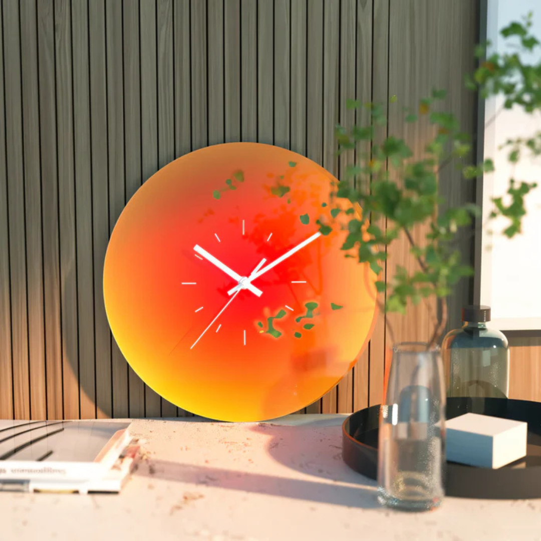 Elegant Sunset - Glass Wall Clock for a Cozy Atmosphere