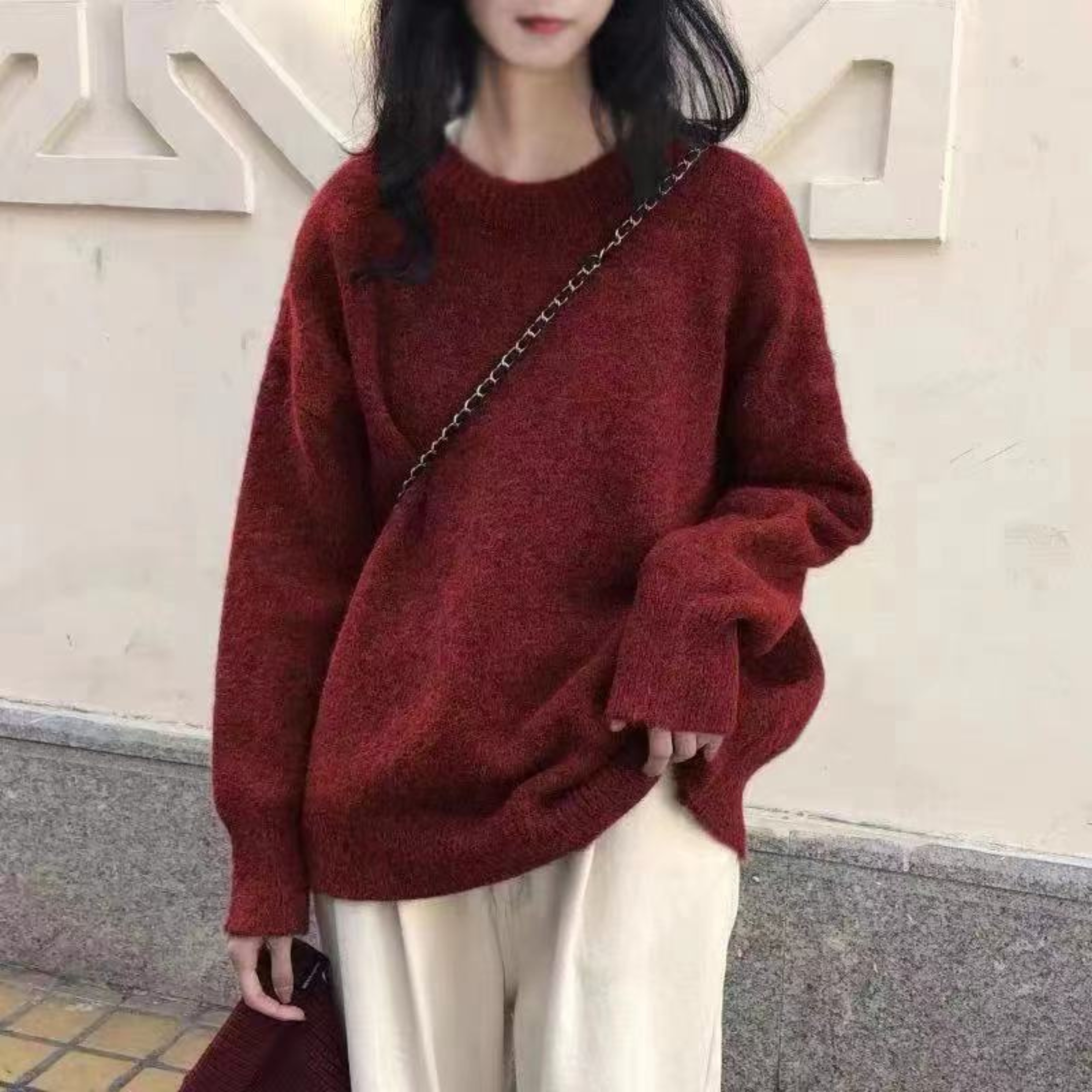 Cozy Casual Long-Sleeve Round-Neck Knit Sweater