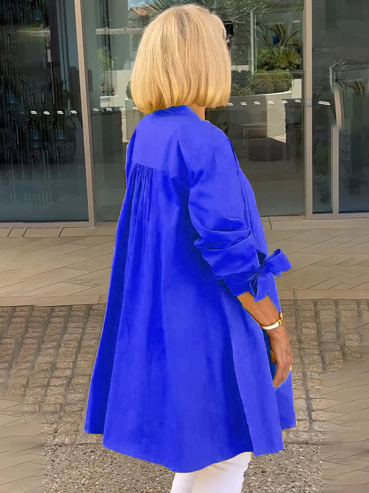 Two-Piece Fluid and Flattering Set with Bow Detail