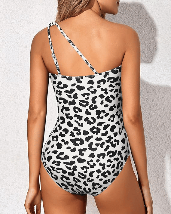 One Shoulder Swimsuit | Pleated Asymmetrical One Piece