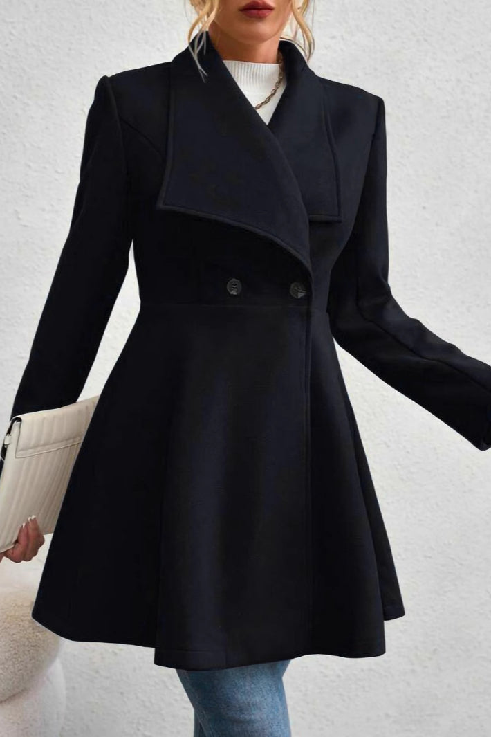 Elegant Wool Long Coat with Belt
