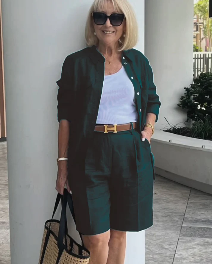 Two-Piece Elegant Women's Cardigan Set