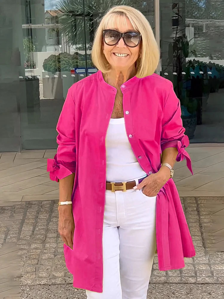 Two-Piece Fluid and Flattering Set with Bow Detail